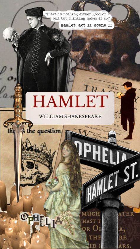 Hamlet And Ophelia, Law School Inspiration, Shakespeare Hamlet, Music Collage, School Inspiration, Literature Art, Aesthetic Collage, William Shakespeare, Law School