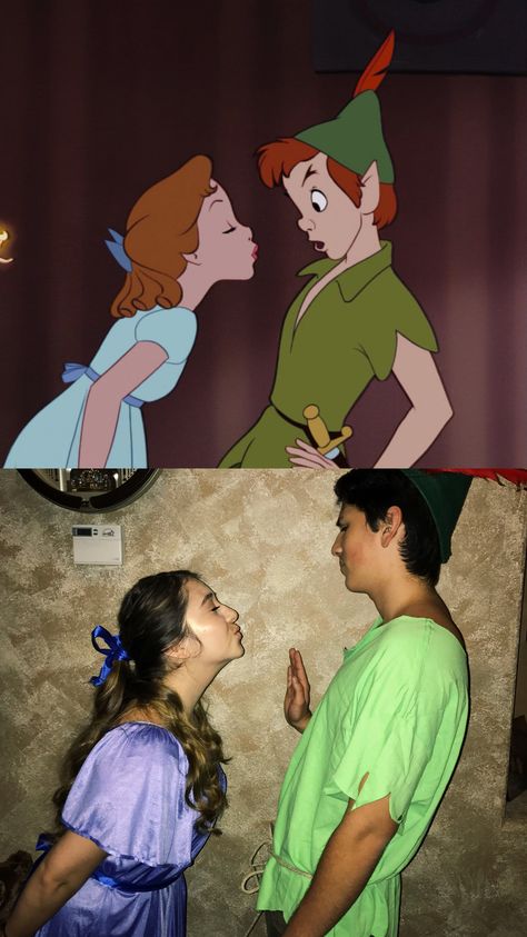 Peter Pan And Wendy Costume, Halloween Outfits For Couples, Wendy Peter Pan Costume, Best Halloween Outfits, Halloween Costume For Couples, Wendy Costume, Costume For Couples, Peter Pan And Wendy, Outfits For Couples