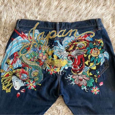 Ed Hardy Denims | Ed Hardy Japan Embroidered Denims Mens 38 X 34(Precise 33) Flawed Uncommon | Colour: Blue | Dimension: 38- #34Actual #Blue #Color #Embroidered #Flawed #Hardy #Japan #Jeans #Mens #Rare #Size Check more at https://howcandothis.com/manstyle/ed-hardy-denims-ed-hardy-japan-embroidered-denims-mens-38-x-34precise-33-flawed-uncommon-colour-blue-dimension-38/ Japan Jeans, Denim Diy Clothes, Ed Hardy Jeans, Denim Diy, Mens Straight Jeans, Clothing Design, Embroidered Denim, Embroidered Jeans, Jeans Mens