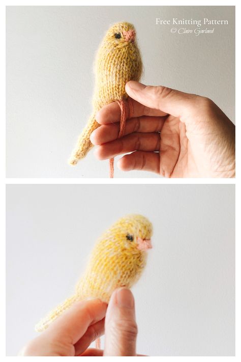 Free Dove Knitting Pattern, Knitted Birds Free Pattern, Small Knitting Projects Free, Knitted Birds, Christmas Knitting Projects, Knitting Projects Free, Animal Knitting, Small Knitting Projects, قلادات متدلية