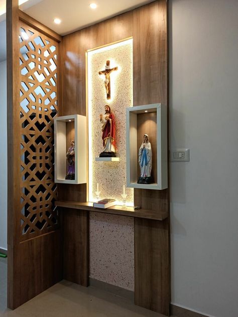 Altar Ideas Catholic, Jesus Room Decor, Prayer Room Ideas Catholic, Altar Design Home Catholic, Altar Design Home, Catholic Home Altar Ideas Living Rooms, Wall Altar Ideas Catholic, Jesus Altar, Modern Altar