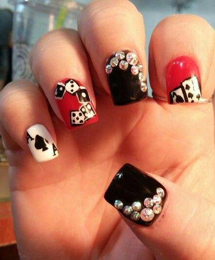 Viva Las Vegas Nail Designs Coffin, Vegas Nails, Hair Nails, Pedicures, Coffin Nails Designs, Art Designs, Nail Ideas, Hair And Nails, Poker