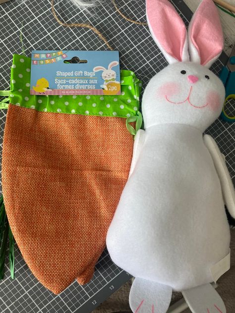 Easter Dollar Tree Diy, Easter Rabbit Crafts, Easter Wreath Diy Dollar Stores, Bunny Wreath Diy, Easter Crafts Dollar Store, Dollar Tree Easter Crafts, Easter Centerpieces Diy, Dollar Tree Diys, Holiday Cross Stitch Patterns