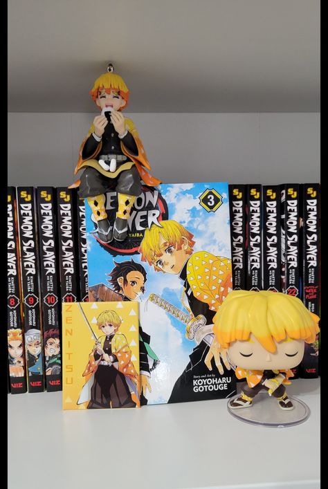 Demon Slayer Room Ideas Bedrooms, Demon Slayer Gaming Setup, Anime Figurine Display, Anime Room Demon Slayer, Anime Figures Demon Slayer, Demon Slayer Collection, Demon Slayer Manga Collection, Demon Slayer Bedroom Ideas, Demon Slayer Decorations