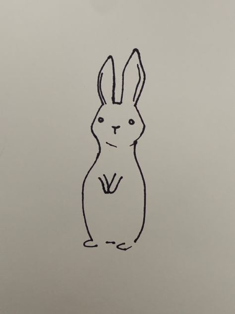 Easter Bunny Tattoo, Dainty Rabbit Tattoo, Funny Bunny Tattoo, Bunny Simple Tattoo, Small Rabbit Tattoo Simple, Bunny Finger Tattoo, Small Bunny Drawing, Cartoon Bunny Tattoo, Bunny Line Tattoo