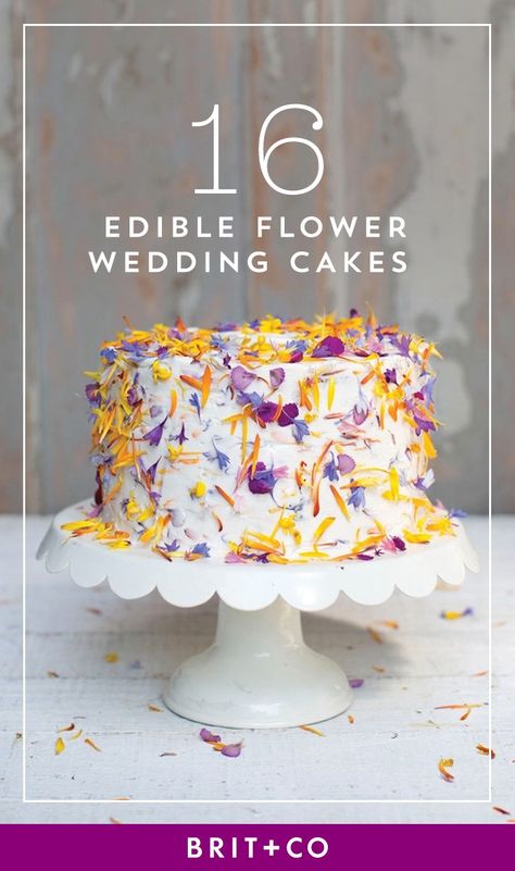 Your wedding cake just got *that* much more beautiful with these 16 inspiring edible flower cake styles.