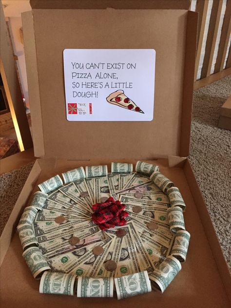 Pizza money for Nick🎄 Money Pizza, Pizza Gifts, Pizza Boxes, Meant To Be Together, How To Make Pizza, Dollar Bill, Garden Crafts, Making Out, Pizza