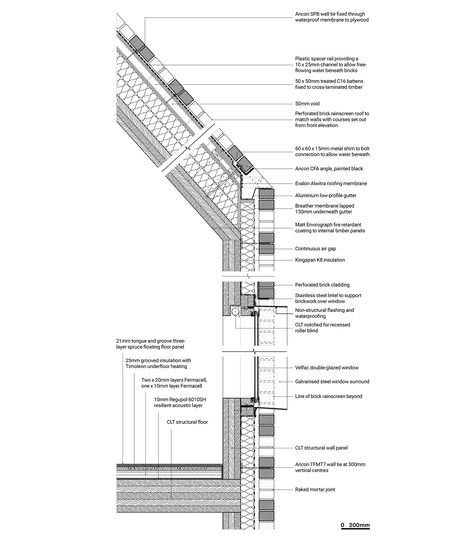 Amin Taha, Terracotta Cladding, Construction Details Architecture, Stoke Newington, Brick Roof, Lattice Structure, Detail Drawing, House Image, Brick Detail