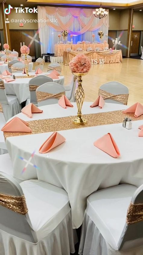 Hall Deco, Sailor Moon Party, Quince Decor, Pink Quince, Quince Decorations, Rose Gold Decor, Quinceanera Ideas, Moon Party, Bridesmaid Dress Styles