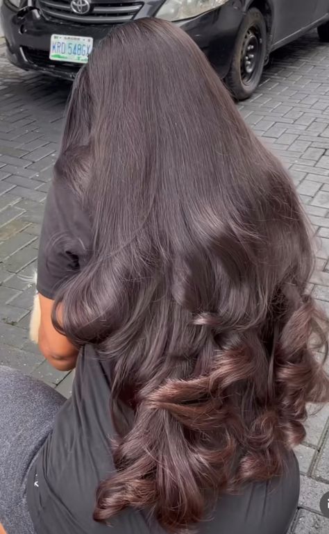 Healthy Voluminous Hair, Layers Brown Hair Long, Natural Chocolate Brown Hair, Long Thick Brown Hair, Glazed Hair, Straight Hair Layered, Aesthetic Hair Care, Long Voluminous Hair, Emo Shag