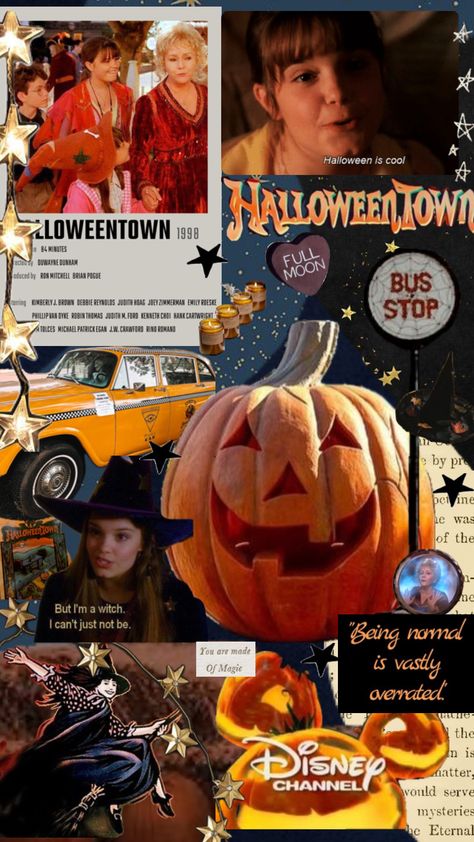 Halloweentown mood board #vintage #beauty #vibes #wallpaper #art #halloween #halloweentown #movie #disney #october #mood #moodboard #aesthetic Halloweentown Aesthetic Wallpaper, Halloweentown Wallpaper Iphone, Halloweentown Movie, Disney October, Halloween Town Disney, Halloween Town Movie, October Mood, Cute Home Screen Wallpaper, Cute Home Screens