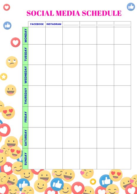 Posting on social media just got easier! Vibrant and handy, these planners are perfect for marketers and influencers who have a hectic social media schedule to maintain. Equipped with columns for daily posts and different social media platforms, this printable can help you stay organized through all your campaigns. Download it now from theprintables.in Posting On Social Media, Social Media Schedule, Free Downloads, Stay Organized, Staying Organized, Social Media Platforms, Free Printables, Free Download, Social Media