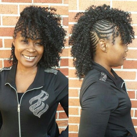 Mohawk Crochet Hairstyles, Crochet Mohawk Hairstyle, Braided Mohawk Black Hair, Side Mohawk, Crochet Mohawk, Water Wave Crochet Braids, Mohawk Hairstyle, Braided Mohawk, Braided Mohawk Hairstyles