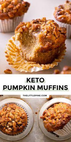 Pecan Crumble Topping, Keto Pumpkin Muffins, Low Carb Pumpkin Muffins, Low Carb Treat, Pumpkin Muffins Recipe, Pecan Crumble, Almond Flour Muffins, Keto Treats, Recipe Low Carb