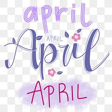 April Handlettering, April Lettering, April Clipart, Notes Decoration, April Name, Welcome April, April Month, Month Labels, Veri Peri