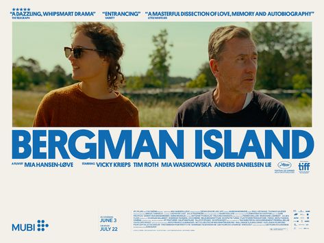 Bergman Island, Vicky Krieps, Island Movies, Mia Wasikowska, Ingmar Bergman, Tim Roth, New Trailers, Film Posters, Movie Poster