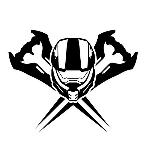 Master Chief Vinyl Decal Tattoo Ideas Black And White, Halo Master Chief Helmet, Master Chief Helmet, Master Chief Armor, Master Chief Costume, Tattoo Ideas Black, Master Chief And Cortana, Halo Videos, Halo Tattoo