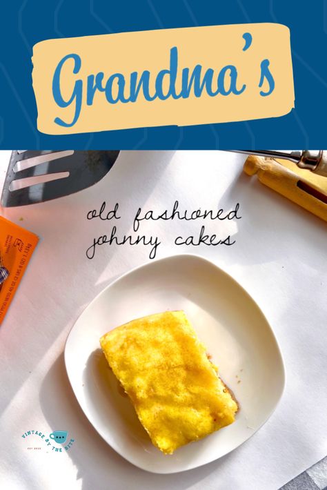 Johnny cake on a white plate Johnny Cake Recipe, Johnny Cakes Recipe, Johnny Cakes, Johnny Cake, Breakfast Sweets, Recipe Breakfast, Harvest Recipes, Family Cookbook, Grandmas Recipes