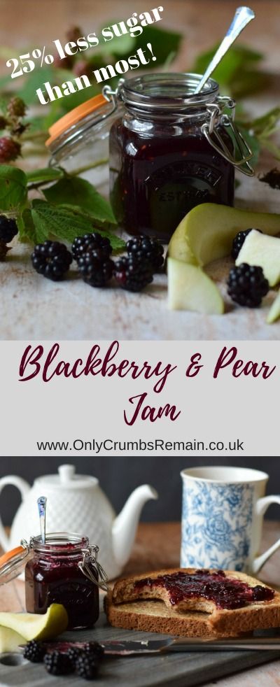 Blackberry Pear Jam, Pear Jam Recipe, Low Sugar Jam, Pear Jam, Blackberry Recipes, Uk Food, Homemade Condiments, Blackberry Jam, Pear Recipes