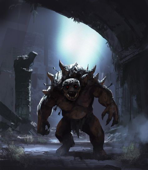 ArtStation - Cave Troll-, Biagio D'Alessandro Monsters Dnd, Traveller Rpg, Humanoid Creatures, Scifi Fantasy Art, Creatures Art, Light Study, Fantasy Beasts, 다크 판타지, Fantasy Races