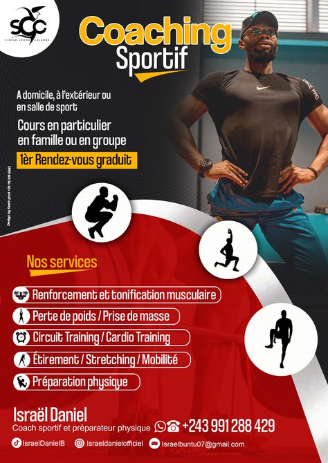 Flyers Design, Coach Sportif, Cardio Training, Sports Design, Flyer Design, Cardio, Coaching, Nike, Sports