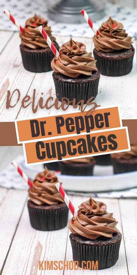 Dr Pepper Cookies Decorated, Dr Pepper Frosting, Summertime Cupcakes, Dr Pepper Cupcakes, Cupcakes Yellow, Dr Pepper Cake, Cake Mix Cupcakes, Soda Cake, Monster Cookies Recipe