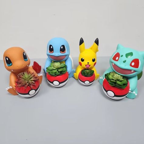 Kids Summer Projects, Plant Pokemon, Pokemon Planter, Star Wars Comics, Digital Goods, Summer Projects, Air Dry Clay, Toy Figures, Summer Kids