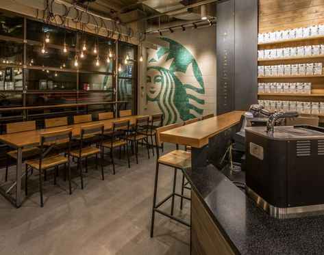 Photos: 5 Starbucks Store Designs Inspired by History Starbucks Store Design Interiors, Small Starbucks Interior, Starbucks Coffee Shop Design, Starbucks Style Interior, Starbucks Inspired Kitchen, Starbucks Cafeteria Interior Design, Starbucks Design Interior, Starbucks Store Aesthetic, Starbucks Store Design