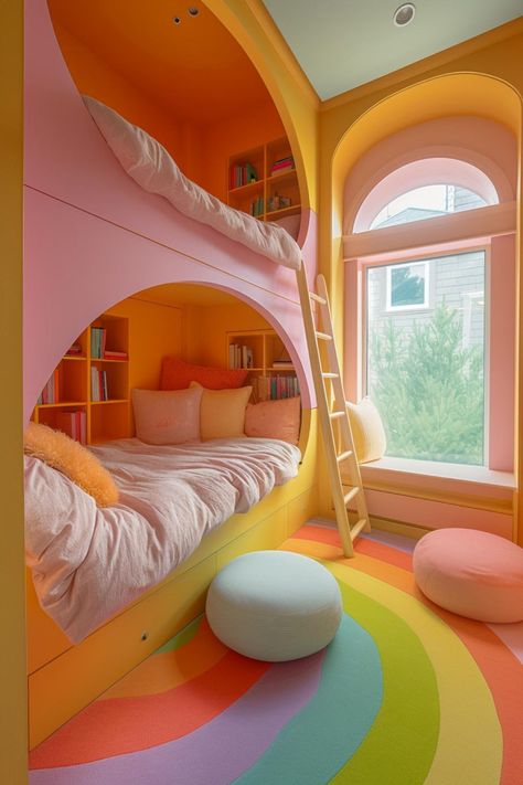 40 Bunk Room Ideas: Designs for Fun, Space-Saving Solutions Preppy Bunk Bed, Space Saving Bunk Bed Ideas, Sleepover Room Ideas, Bunk Bed For Girls, Kids Bunk Bed Rooms, Girls Room Bunk Beds, Room Ideas Bunk Beds, Cool Beds For Teens, Teen Bunk Beds