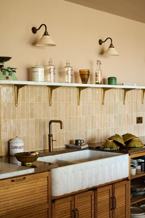 The Bert & May Kitchen | deVOL Kitchens Bert And May Tiles, Glass Pantry, Oak Cupboard, Building A Kitchen, Devol Kitchens, Tile Manufacturers, Kitchen Fireplace, Tile Companies, Georgian Homes