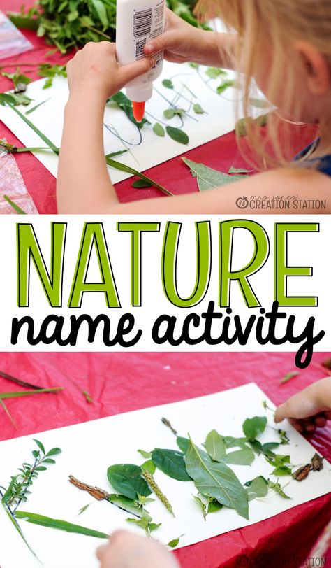 Nature Name Activity - Mrs. Jones Creation Station Name Activity, Natural Learning, Outdoor Learning Activities, Nature Names, Nature School, Creation Station, Name Activities, Outdoor Education, Theme Nature