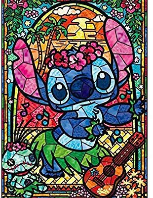 Disney Stained Glass, L'art Du Vitrail, Lilo Y Stitch, Lilo Et Stitch, Stitch And Angel, Princess Cartoon, Art Disney, Pinturas Disney, Diamond Mosaic