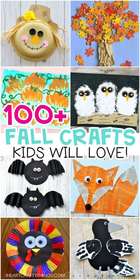 Easy Fall Crafts for Kids -100+ Arts and Crafts Ideas for Children Easy Fall Crafts For Kids, Back To School Crafts For Kids, Arts And Crafts Ideas, Crafts Fall, Halloween Crafts For Toddlers, Fall Arts And Crafts, Easy Fall Crafts, Thanksgiving Crafts For Kids, Leaf Crafts