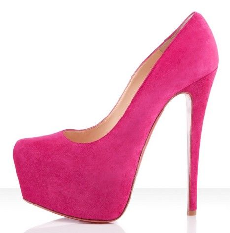 Christian Louboutin Pink Louboutins, Hot Pink High Heels, Hot Pink Pumps, Hot Pink Shoes, Wedding Shoes Flats, Casual Footwear, 3 Shoes, Christian Louboutin Heels, Louboutin Heels