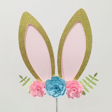 Bunny Ears Cake Topper, Diy Bunny Ears, Bunny Cake Topper, Bunny Birthday Cake, Verde Aqua, Birthday Bunny, Spring Birthday Party, Diy Bunny, Bunny Birthday Party