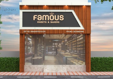 Store Signs Design, Shop Board Design, Glass Film Design, Front Building Design, Restaurant Exterior Design, Name Board, Commercial Design Exterior, Restaurant Exterior, Cladding Design