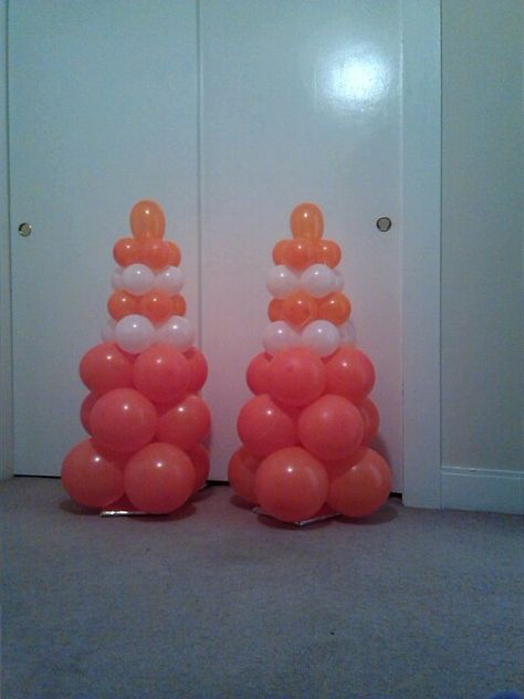 Construction cones by Blissful Balloons Balloon Traffic Cone, Traffic Cone Balloon Column, Construction Cone Balloon, Construction Balloon Arch, Truck Theme Birthday, Homecoming Floats, Cones Diy, Construction Theme Birthday Party, Balloon Tree