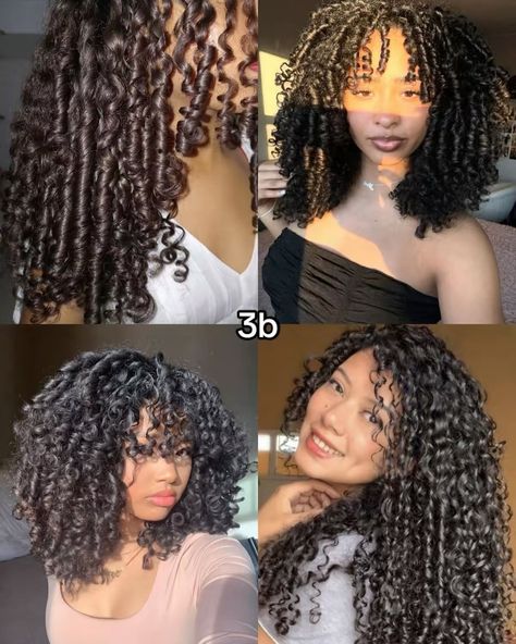 Whats your curly hair type? I seen so many people getting wrong how 3a/3b/3c look like so here you go this how they look like 🫶 #curlyhair #hair #cachos #cabelo #3a #3b #3c How To Style 3b Curly Hair, 3a 3b Hair, Hair Perm Types, 3b Curly Hair Styles, Long 3b Hair, Long 3c Curly Hair, Short 3b Curly Hair, 3c Curly Haircut, Curly 3b Hair