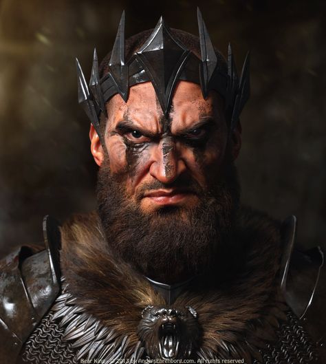 Bear King, Epic Characters, Heroic Fantasy, Fast Hairstyles, 3d Characters, Character Portraits, Zbrush, Fantasy World, 3ds Max