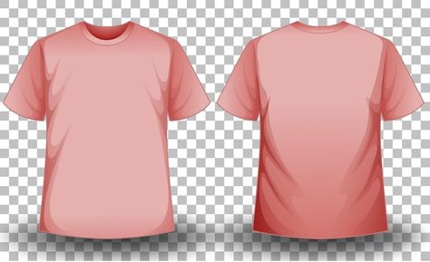 Front and back of pink t-shirt on transp... | Free Vector #Freepik #freevector #cartoon-svg #cartoon-clothes #pink-t-shirt #clip-art Kaos Pink, Cartoon Clothes, Cool Shirt Designs, Tshirt Template, Peach Shirt, Cartoon Svg, Shirt Illustration, Pink T Shirt, Plain Shirts