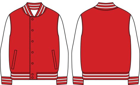 Red and White Blank Varsity Jacket Vector Template Varsity Jacket Red, White Blank, Vector Template, New Star, Vintage Logo, Red Jacket, Varsity Jacket, Red And White, Collage