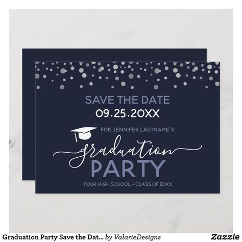 Graduation Party Save the Date Invitation Save The Date Graduation Party, Save The Date Ideas Graduation, Save The Date Graduation, Party Save The Date, Save The Date Ideas, Graduation Templates, Date Invitation, High School Classes, Date Ideas