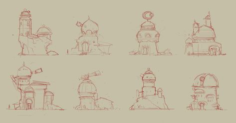 ArtStation - Observatory of the Seers, Asim Steckel Observatory Drawing, Cool Girl Drawings, Fantasy Architecture, The Constellations, The Guild, Girl Drawings, Architecture Sketch, Building Design, Girl Drawing