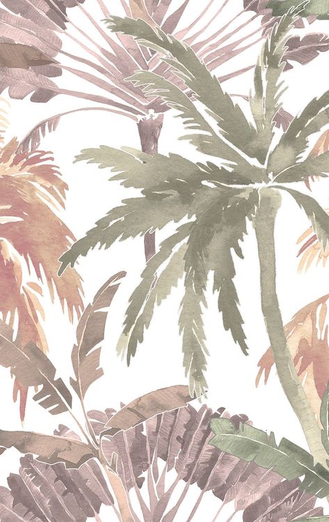 Wallpaper For Teenage Girls Room, Pink And Tan Wallpaper, Wallpaper For Girls Bedroom, Pink Tropical Wallpaper, Beach Kids Room, Lady Room, Bedroom Feature Wall, Beachy Wallpaper, Girl Nursery Wallpaper