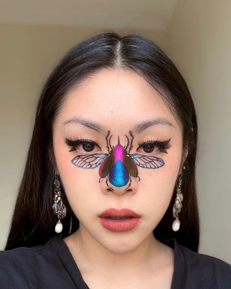 Makeup Effects, Nose Strips, Scarab Beetle, Creative Makeup, Makeup Inspo, Face Painting, Maquillaje De Ojos, Makeup Inspiration, Septum Ring