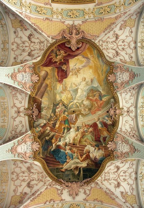 Ceiling Fresco, Ceiling Murals, Ceiling Art, Rennaissance Art, Baroque Architecture, Painted Ceiling, Catholic Art, The Ceiling, Religious Art