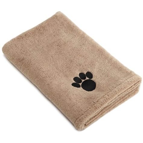 Bone Dry DII Microfiber Pet Bath Towel with Embroidered Paw Print, 44x27.5, Ultra-Absorbent and Machine Washable for Small, Medium, Large Dogs and Cats-Taupe ** Check this awesome product by going to the link at the image. (This is an affiliate link) Cat Towel, Embroidered Bath Towels, Cat Bath, Pet Kennels, Dog Grooming Supplies, Toy Basket, Dog Bath, Dog Paw Print, Towel Collection