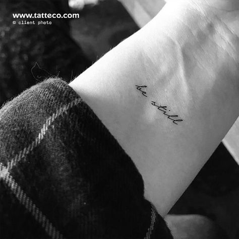 Be Still Tattoo, Many Tattoos, One Word Tattoo, Biblical Tattoos, Matching Tattoo, Free Tattoo, Small Tattoo Designs, Tattoo Set, Elegant Tattoos