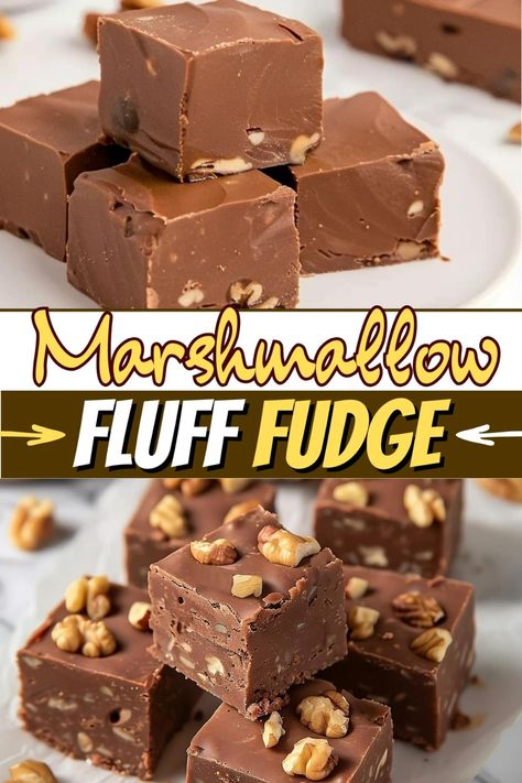 Marshmallow Fluff Recipes Desserts, Fluff Fudge, Original Fantasy Fudge Recipe, Marshmallow Fluff Fudge, Fantasy Fudge Recipe, Marshmallow Fluff Recipes, Best Christmas Cookie Recipe, Fudge Recipes Chocolate, Fluff Recipe