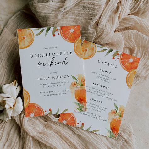 Citrus Orange Aperol Bachelorette Weekend Media Naranja Bachelorette, Orange Bachelorette Theme, Aperol Bachelorette, Orange Engagement Party, Orange Bachelorette, Fall Engagement Parties, Wedding Day Wishes, Bachelorette Planning, Bachelorette Theme